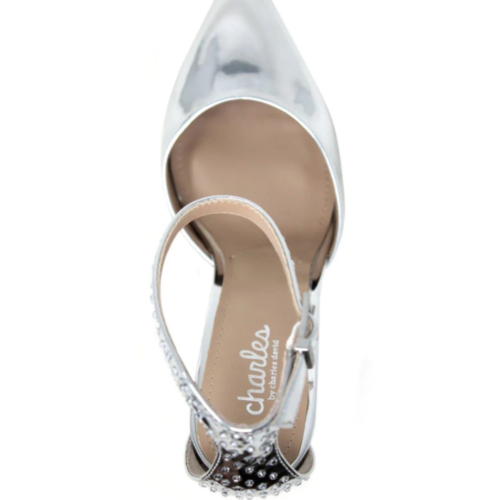 Charles by Charles David Silver Ankle Strap Pump - Picture 3 of 5